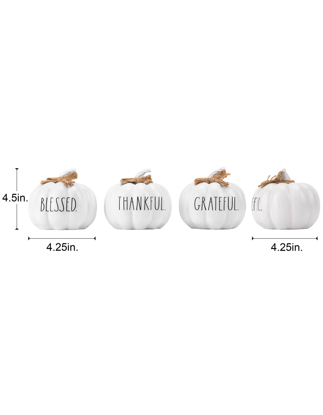 Rae Dunn “Blessed” Set of 3 White Decorative Pumpkins