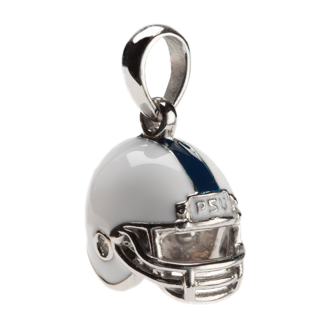 Penn State Helmet + Crystal Football Pendant Necklace