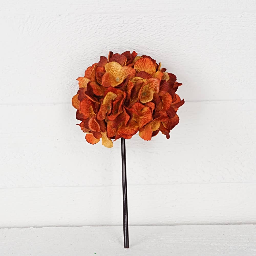 32006-11inLx5inD Hydrangea Head-ORANGE