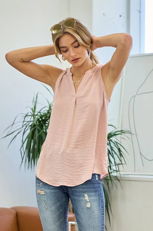 V-neck Sleeveless Top - 40938T