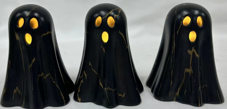 Becki Owens Set of 3 Black Marble Decorative Ghosts