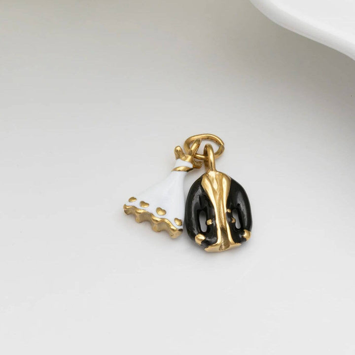 18K Gold PVD Stainless Steel Bride and Groom Charm