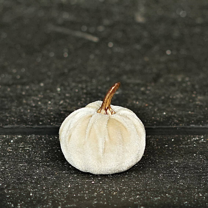 31343-Bag of 6 Champagne velvet 2-inch pumpkins