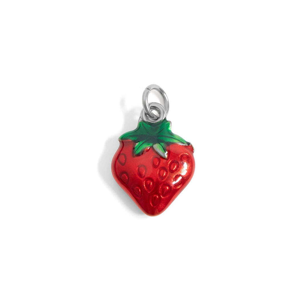 18K Gold PVD Stainless Steel Strawberry Fruit Charm