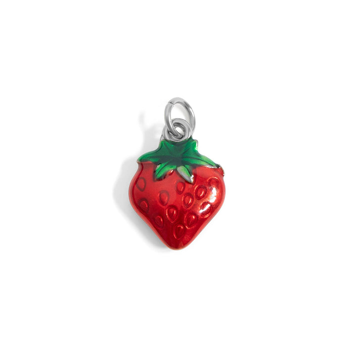 18K Gold PVD Stainless Steel Strawberry Fruit Charm