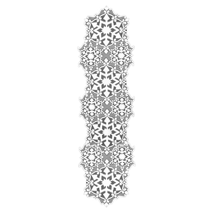 Glisten 14x68 White Lace Snowflake Table Runner