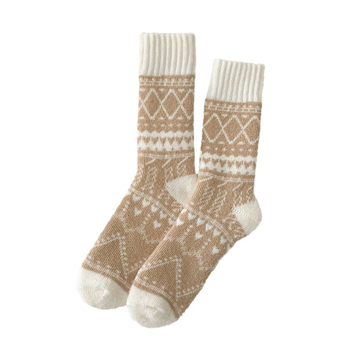 Extra Thick Wool Fair Isle Slouchy Socks_CWMS03217