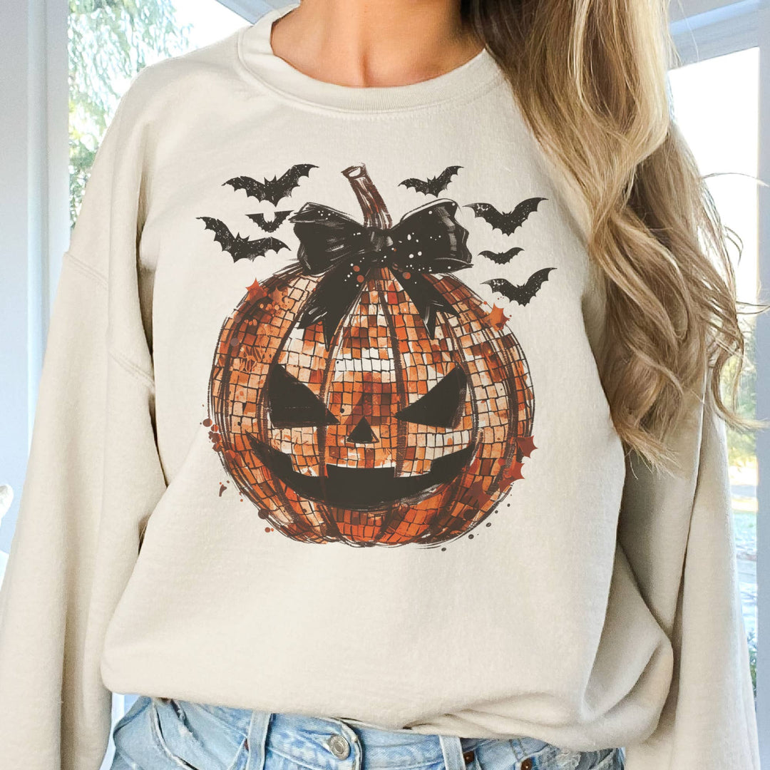 Disco Halloween Pumpkin Jack-o-lantern Graphic Sweatshirt