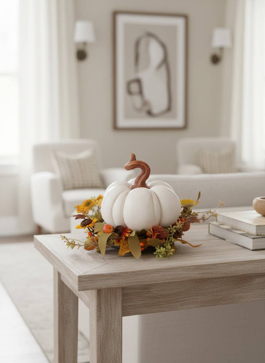 Marshmellow Pumpkin 7x6x6in