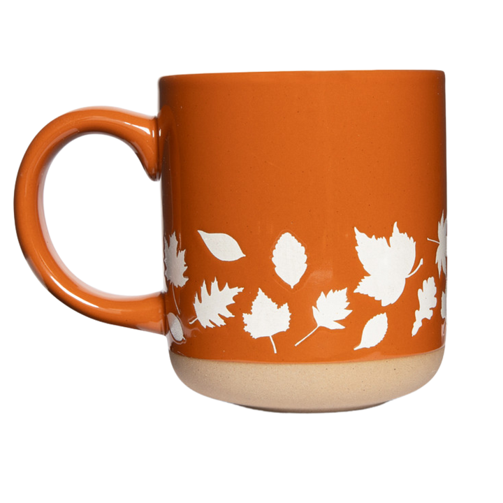 Fall Leaves Orange Stoneware Coffee Mug - Fall Decor &amp; Gifts