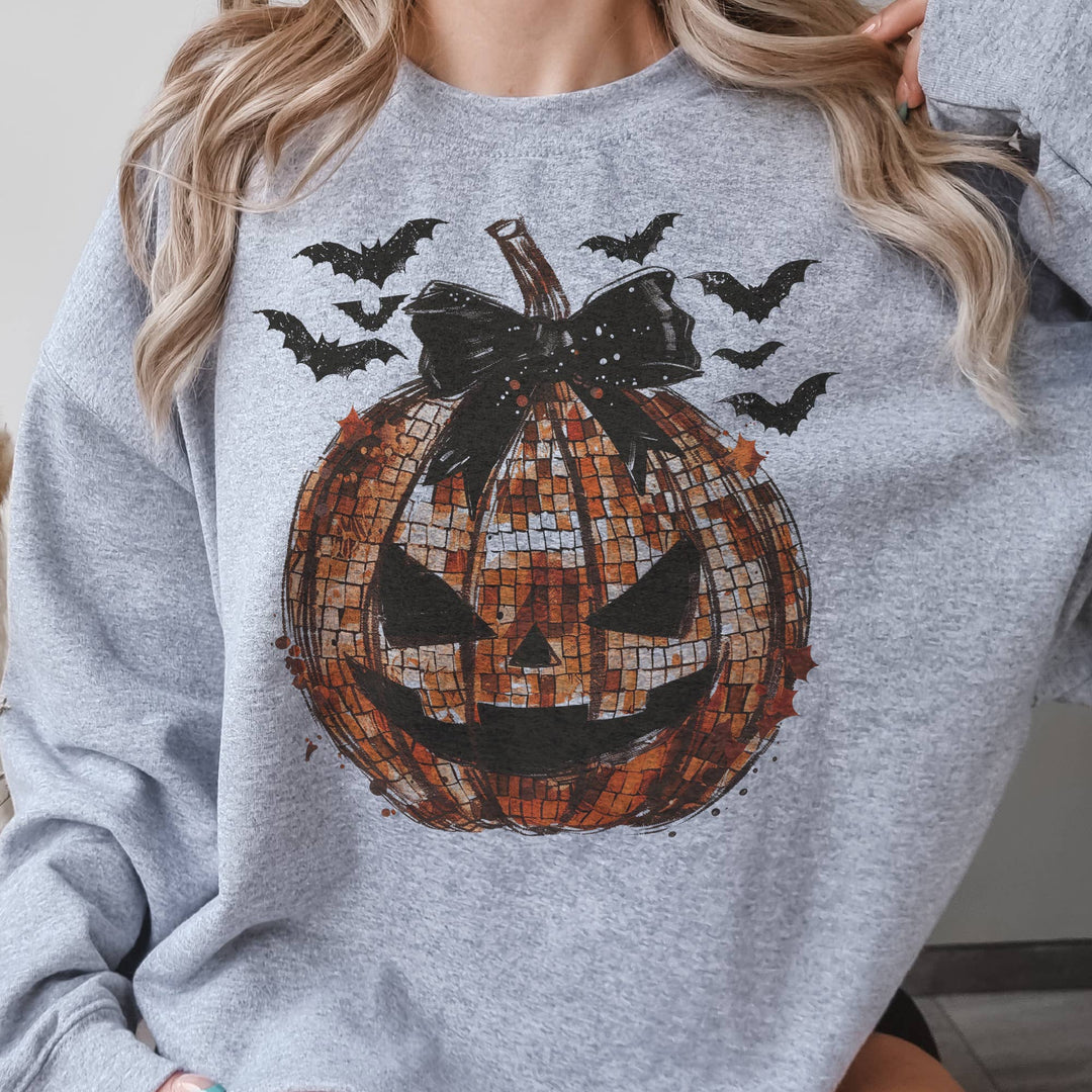 Disco Halloween Pumpkin Jack-o-lantern Graphic Sweatshirt