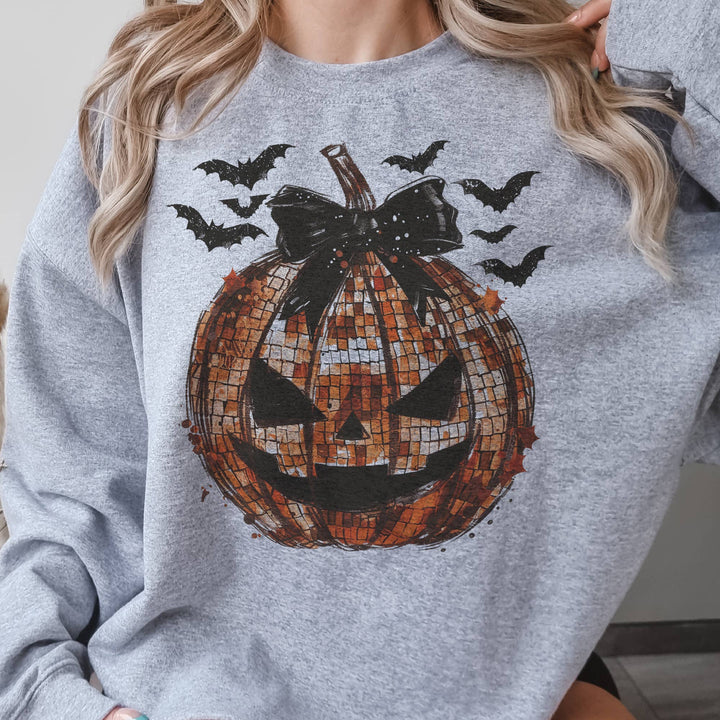 Disco Halloween Pumpkin Jack-o-lantern Graphic Sweatshirt