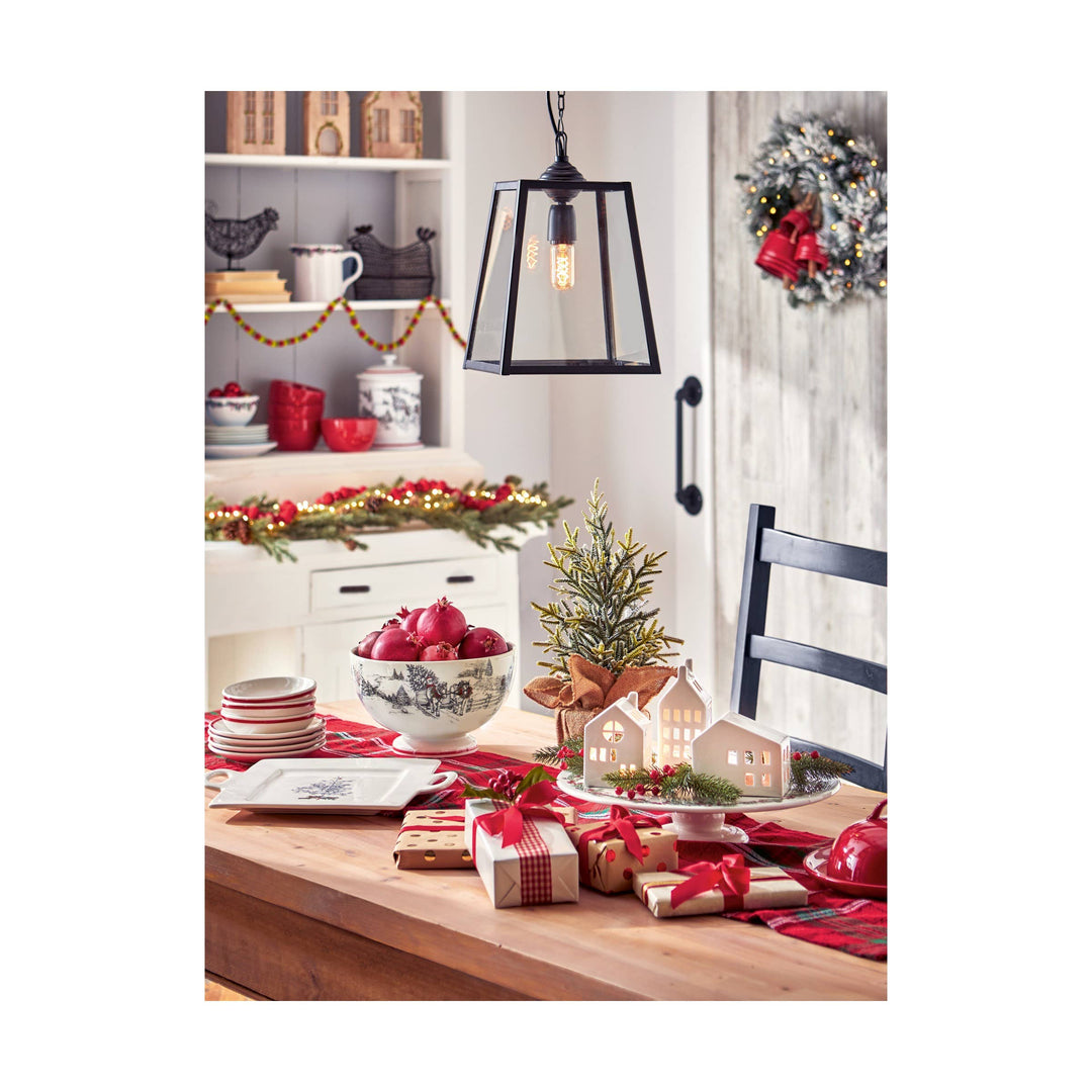 Farmhouse Biscuit Jar Multi Earthenware Christmas