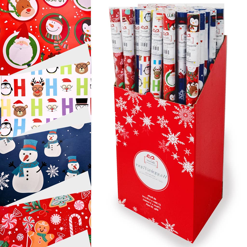 Christmas Wrapping Paper Roll 70cm x 3m – 48 Rolls/PDQ