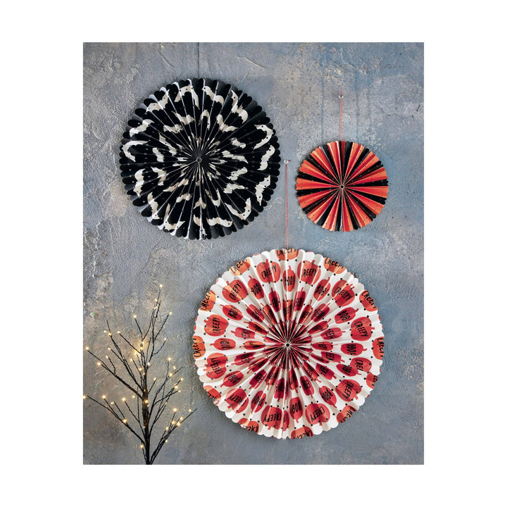 Halloween Paper Fan Decor Set of 3 Multi