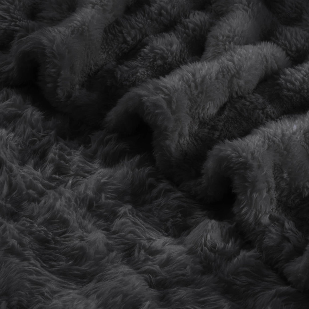 "Black Bear" Faux Fur Plush Throw Blanket - 50"x70"