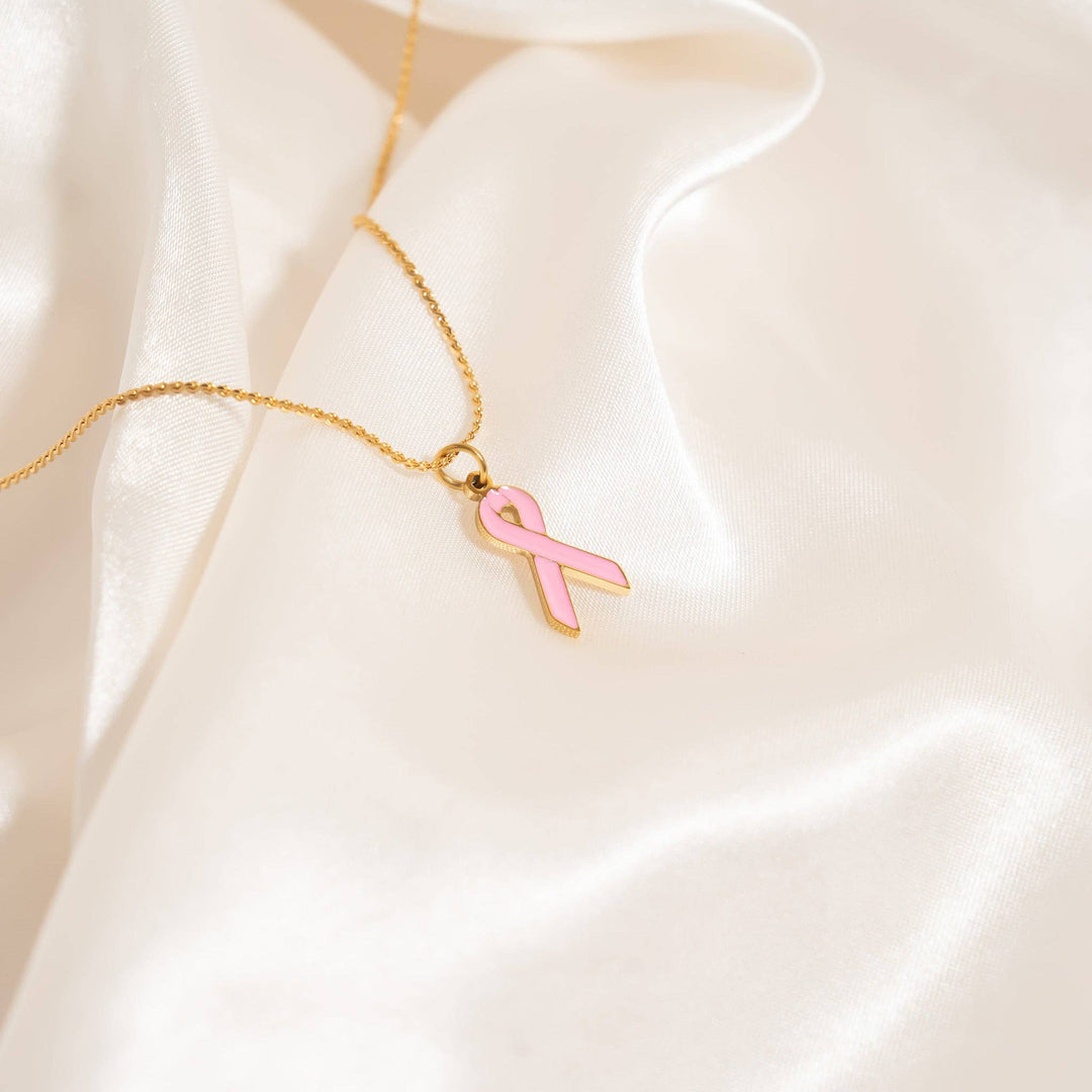 Breast Cancer Awareness Pink Ribbon Charm