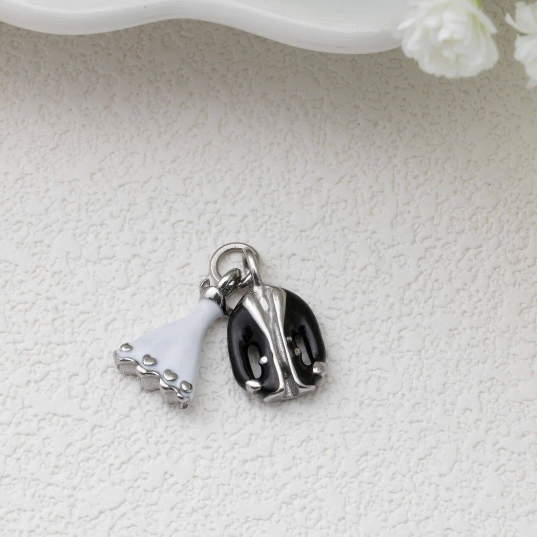 18K Gold PVD Stainless Steel Bride and Groom Charm