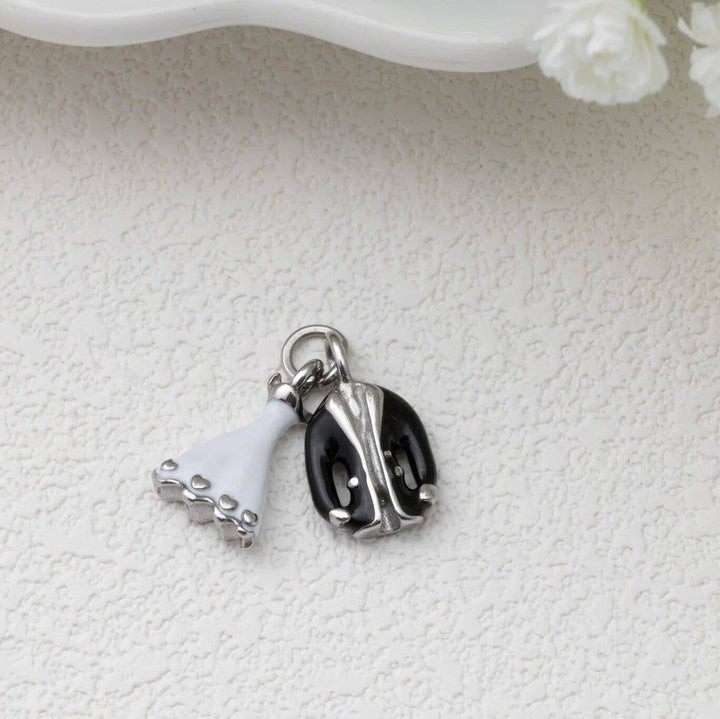18K Gold PVD Stainless Steel Bride and Groom Charm