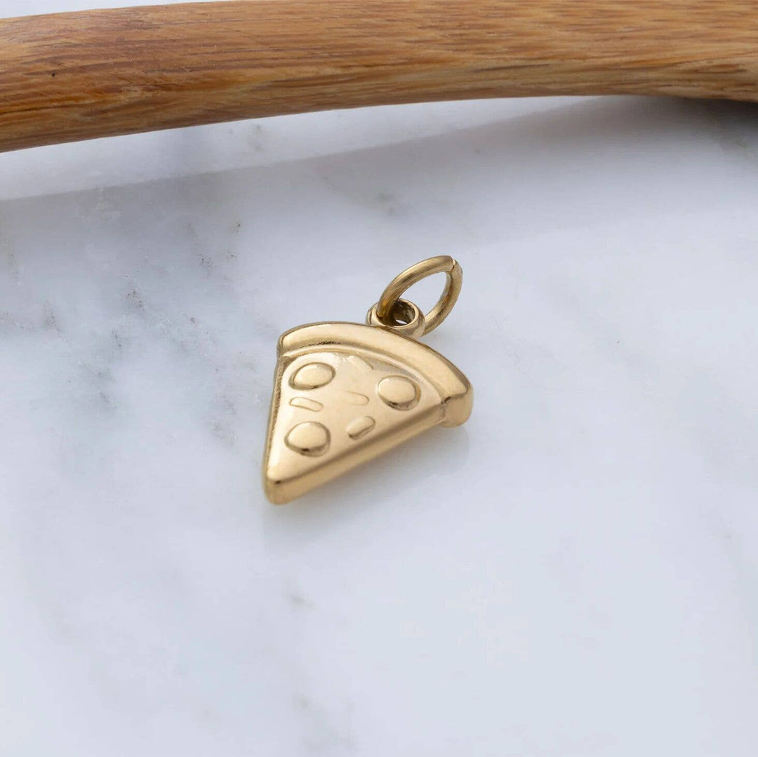 18K Gold PVD Stainless Steel Pizza Charm