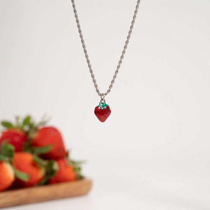 18K Gold PVD Stainless Steel Strawberry Fruit Charm