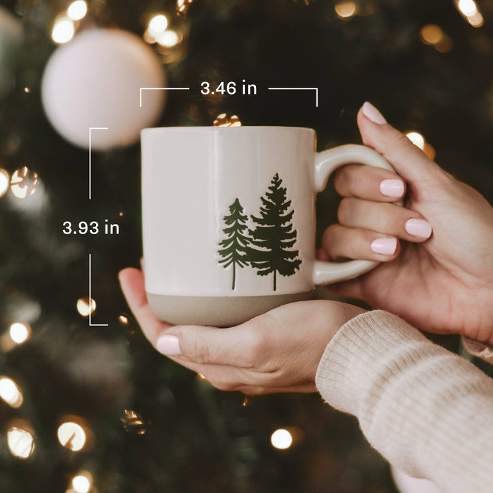 Snowflakes Stoneware Coffee Mug - Christmas Decor