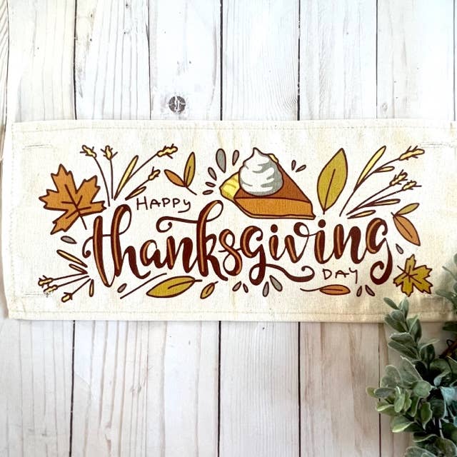 PANEL ONLY: Fall Leaves November Thanksgiving PUMPKIN PIE