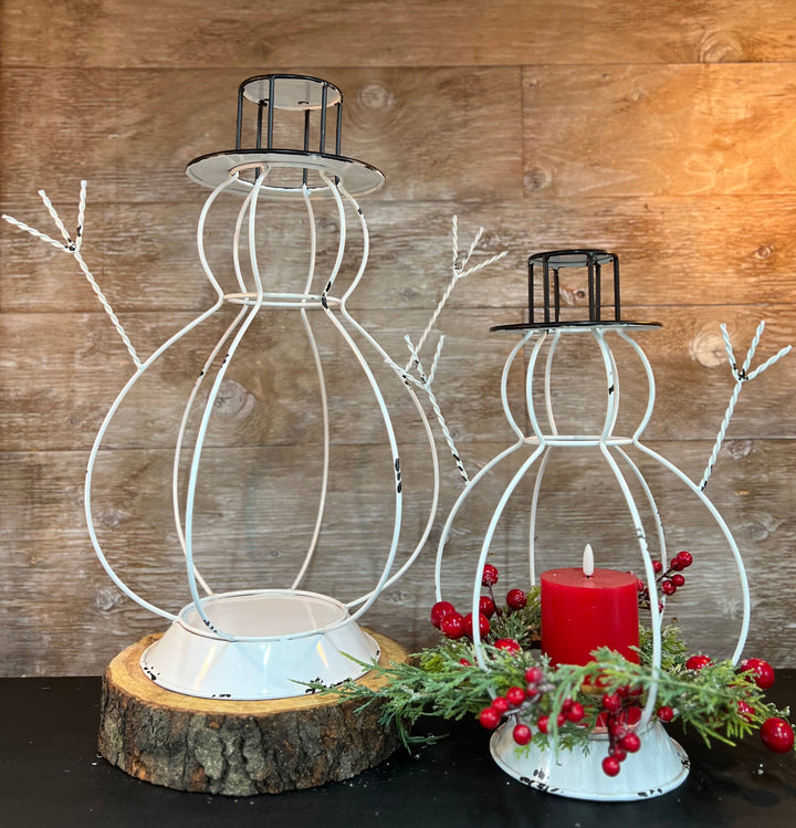 Snowman Lanterns Set Of 2