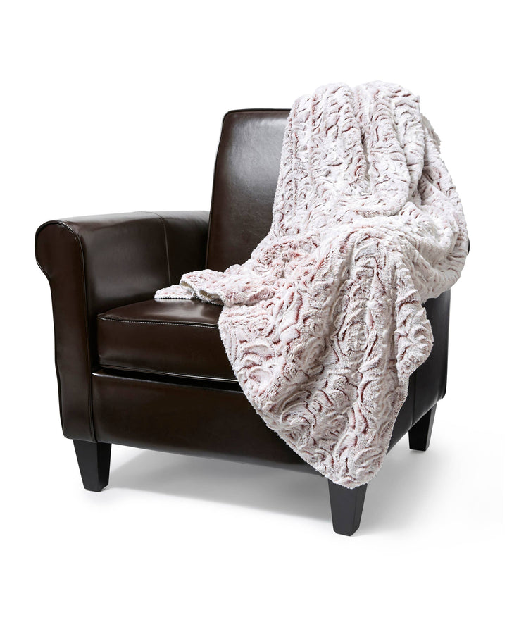 "Rose" Faux Fur Plush Throw Blanket - 50"x70"