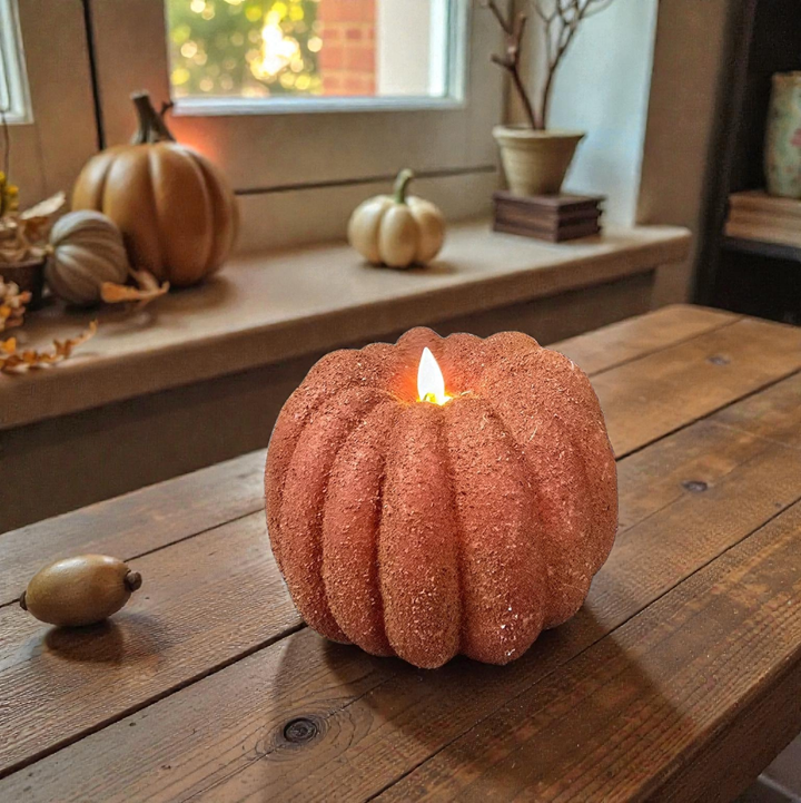 Chunky Moving Flame Grunge Pumpkin 6x5in