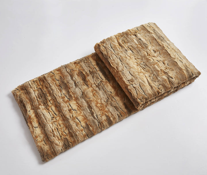 "Cedar Bark" Faux Fur Plush Throw Blanket - 50"x70"