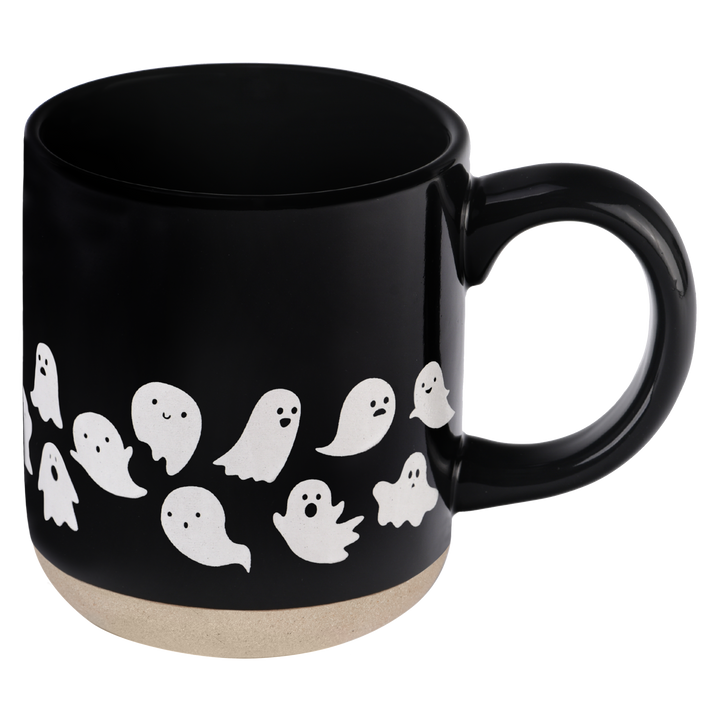 Ghost Pattern Stoneware Coffee Mug - Halloween Decor