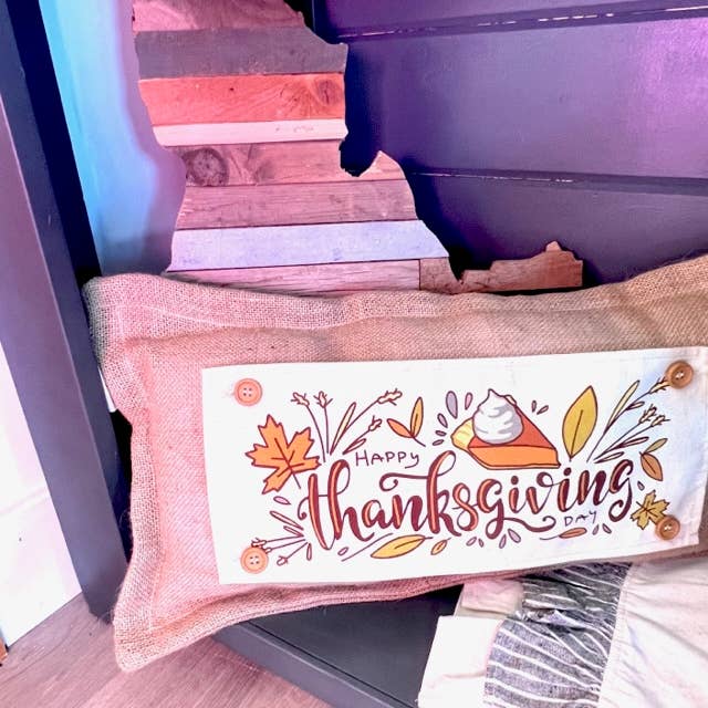 PANEL ONLY: Fall Leaves November Thanksgiving PUMPKIN PIE