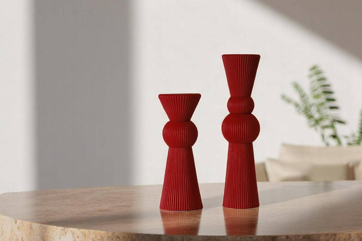 Chic Roman Ribbed Pillar Candle