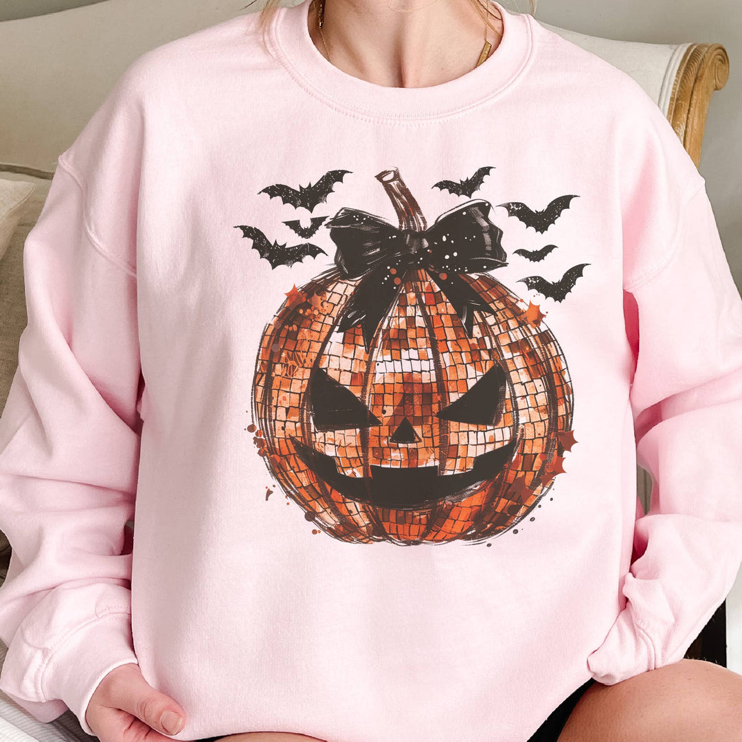 Disco Halloween Pumpkin Jack-o-lantern Graphic Sweatshirt
