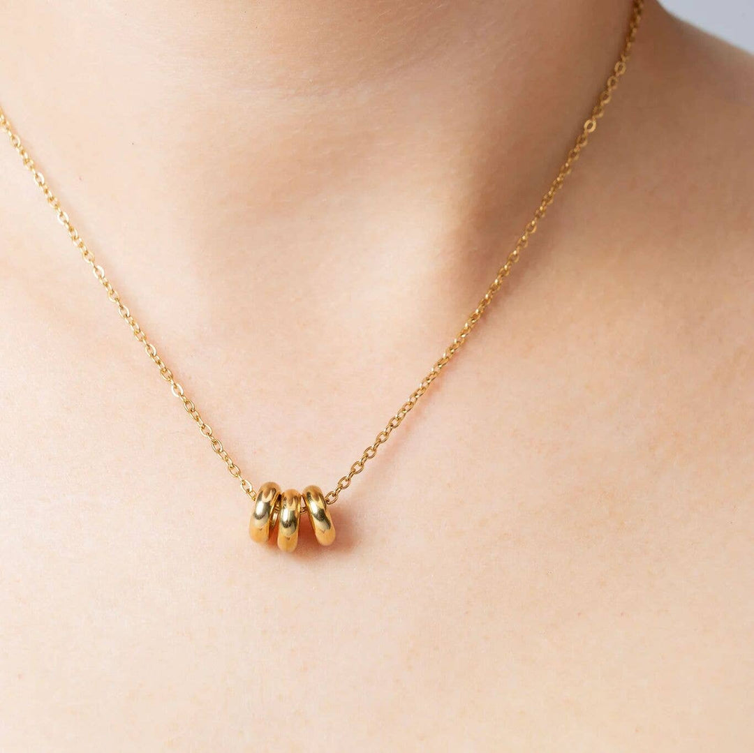 18K Gold PVD Stainless Steel Rounded Spacer Bead