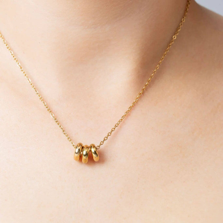 18K Gold PVD Stainless Steel Rounded Spacer Bead