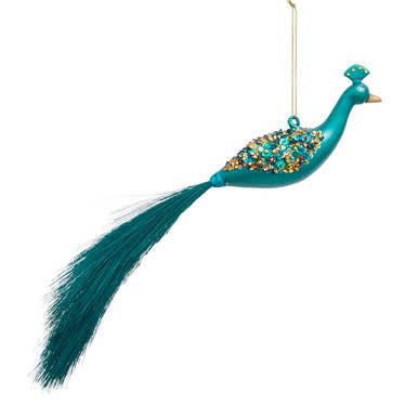Glass Peacock Ornament