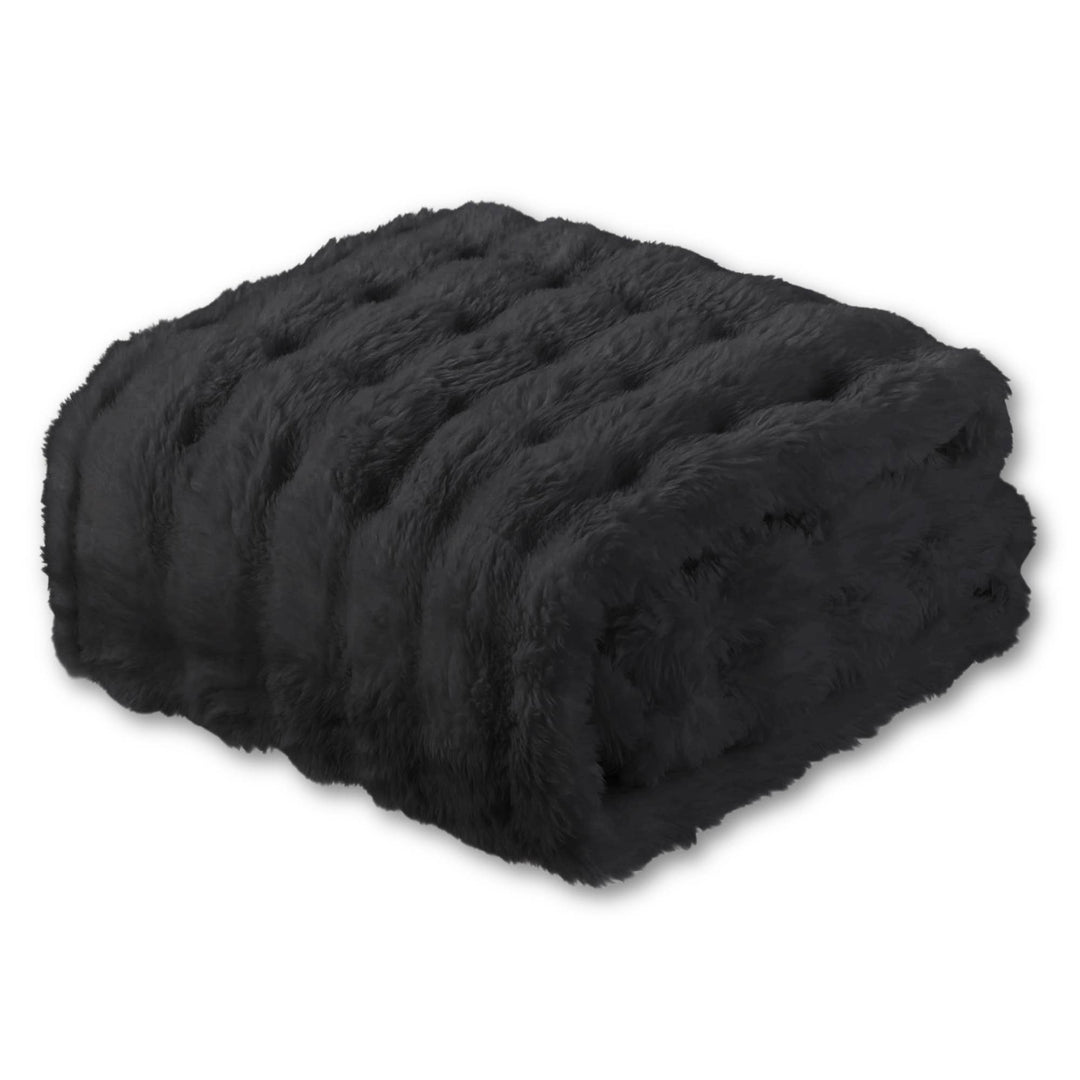 "Black Bear" Faux Fur Plush Throw Blanket - 50"x70"