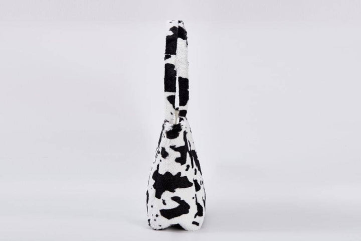 Cow Print Faux Fur Tote Bag