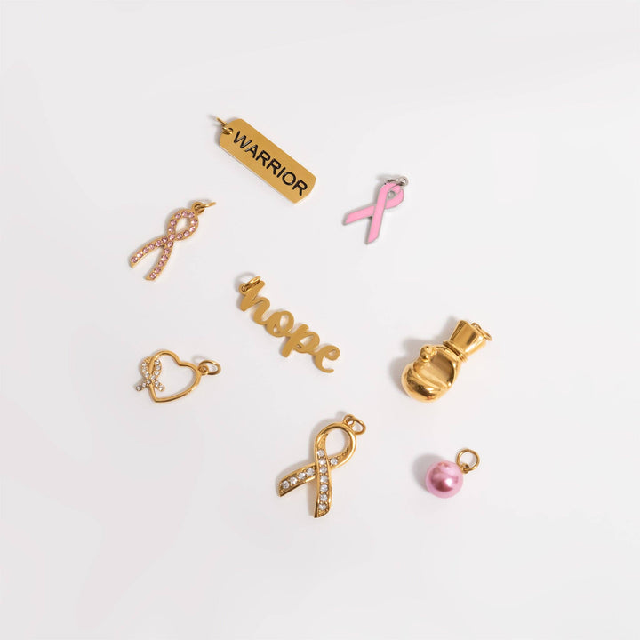 18K Gold PVD Stainless Steel Pink Pearl Charm