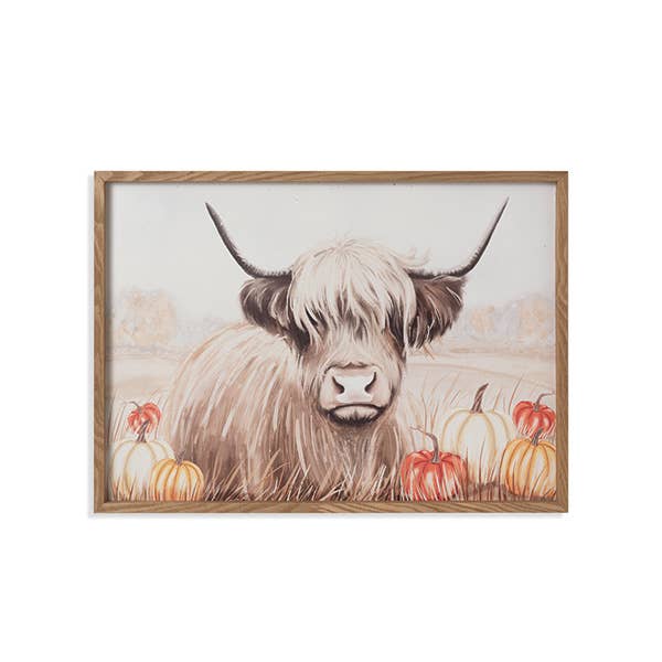 23.6"L Wood Harvest Highland Cow Wall Decor
