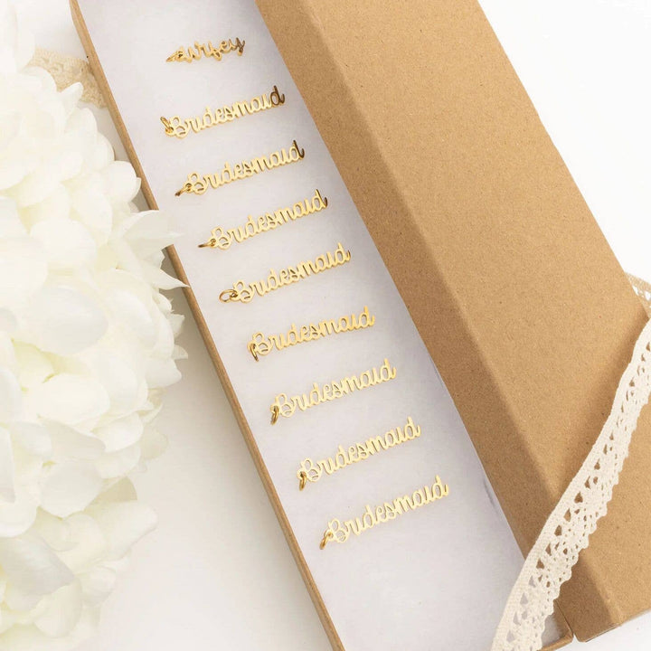 18K Gold PVD Stainless Steel Wifey or Bridesmaid Charms