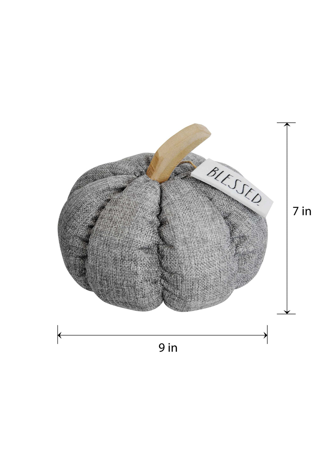“Blessed” Decorative Fabric Plush Gray Rae Dunn Pumpkin