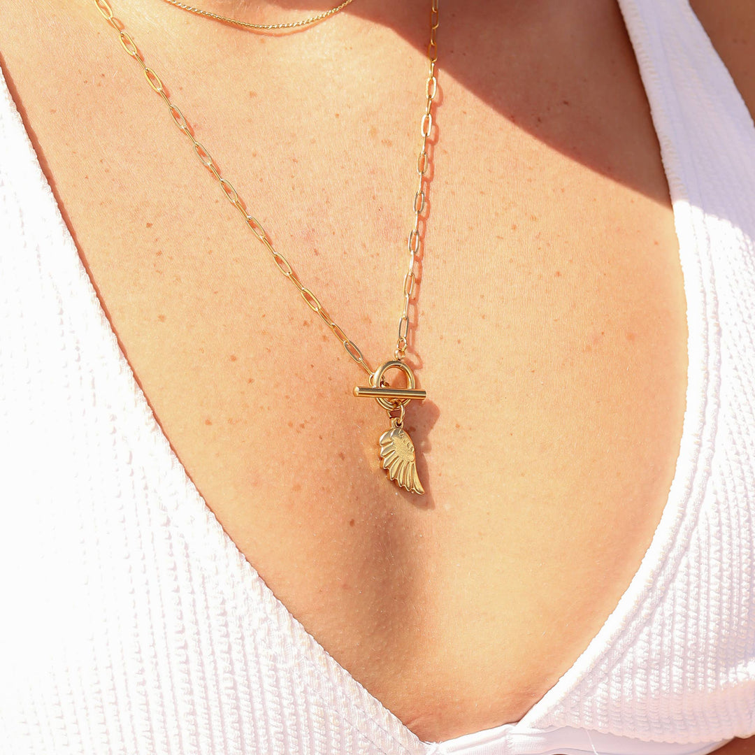18K Gold PVD Stainless Steel Small Angel Wing Charm