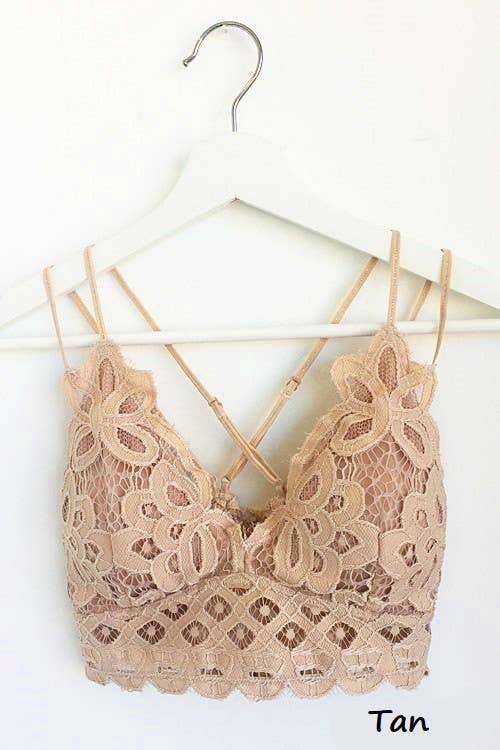 Plus Size Scalloped Lace Cami Bralette