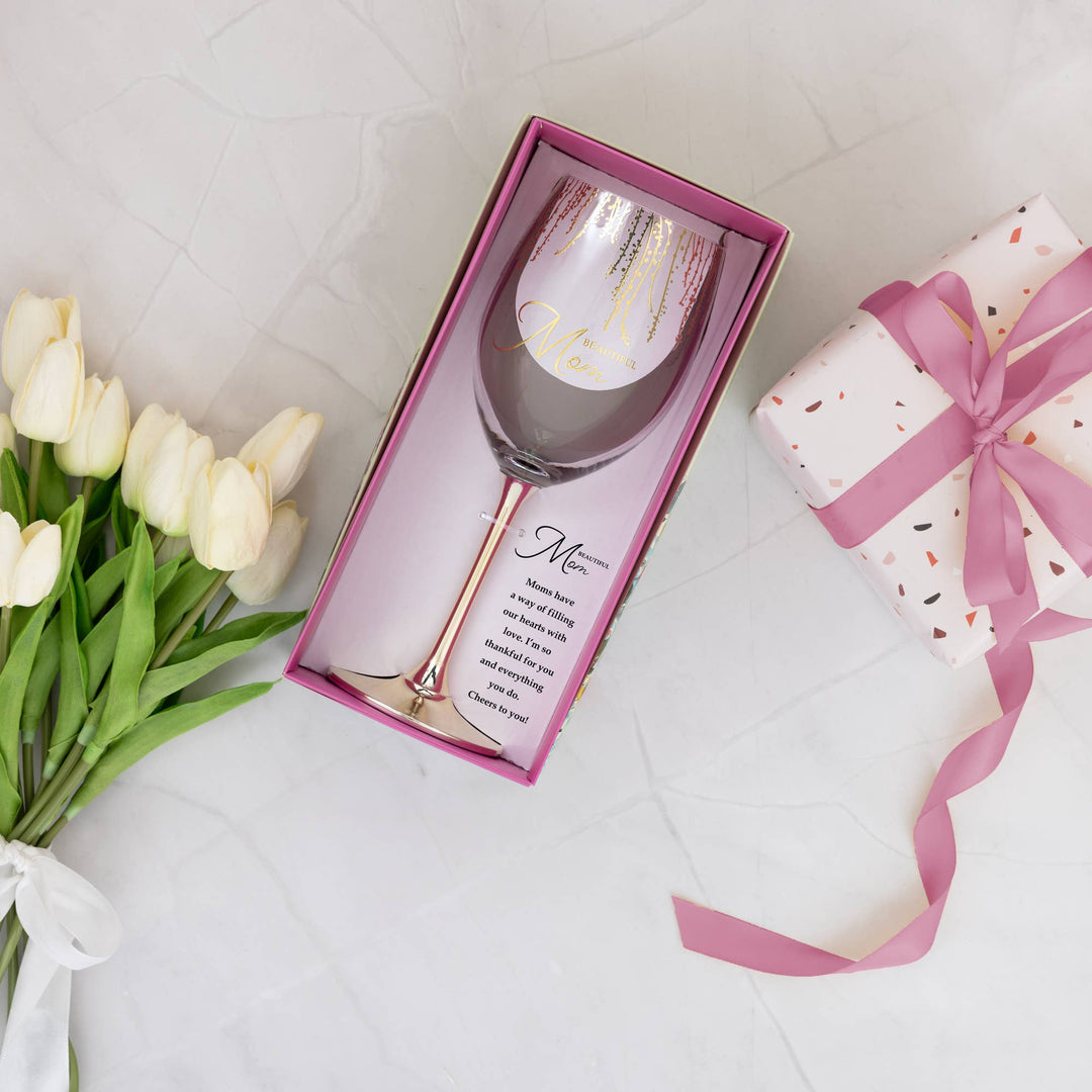 Mom  - Gift Boxed 19 oz Crystal Wine Glass