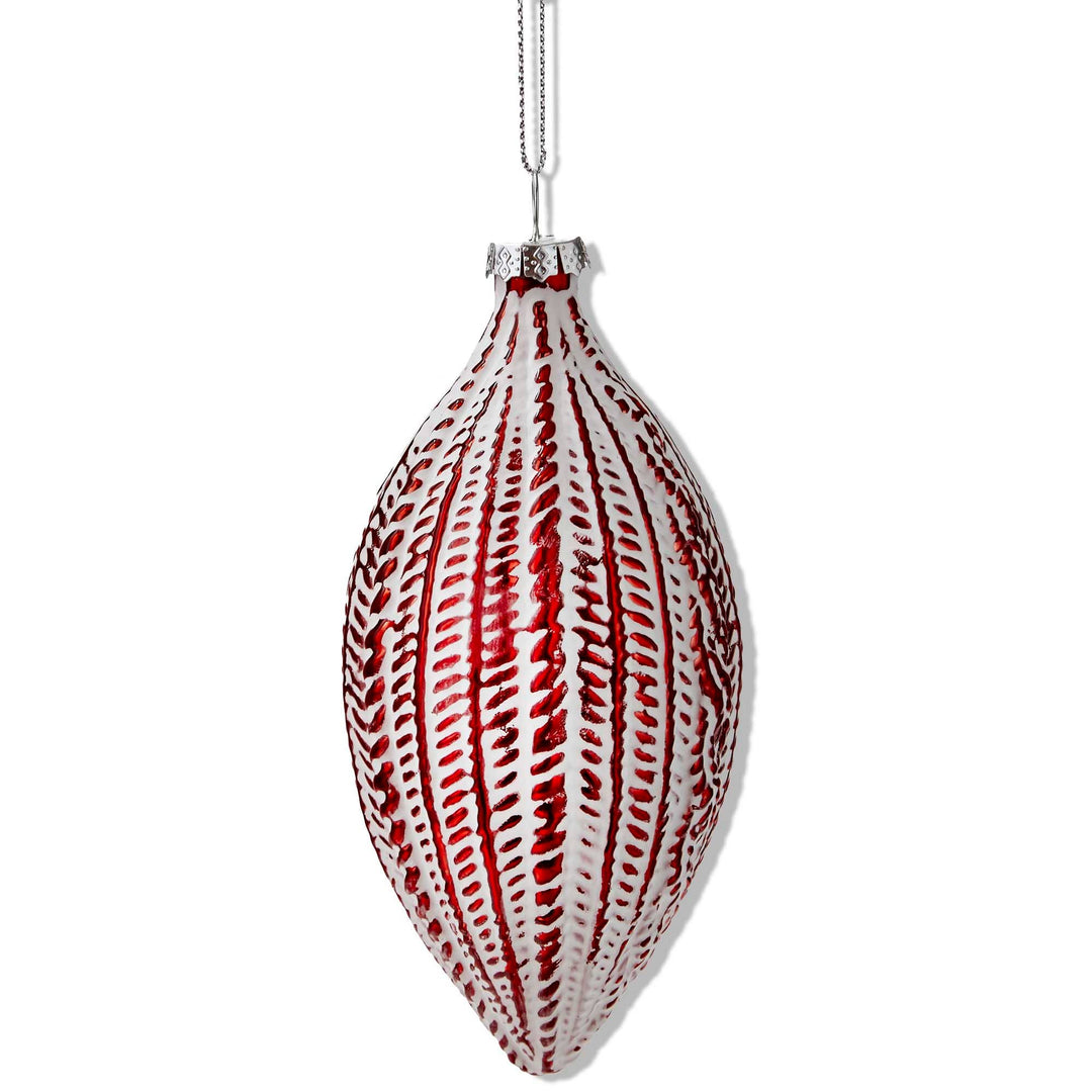 Antique Drop Ornament Tall Red Glass Christmas