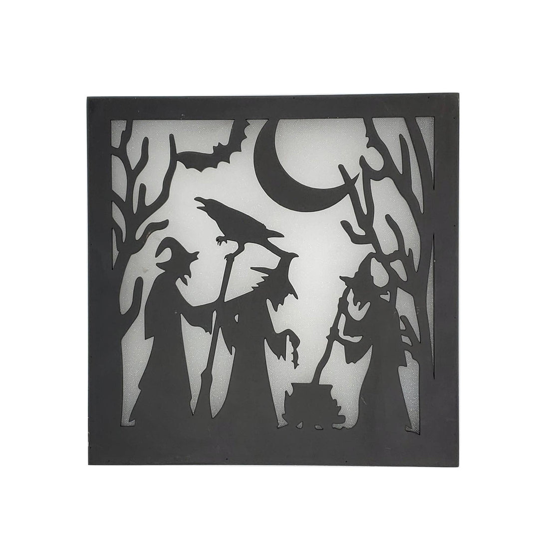 Battery-Operated Lighted Wall Art - Witch&