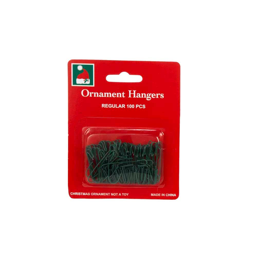 1 3/8"GREEN ORNAMENTHOOKS 100PC